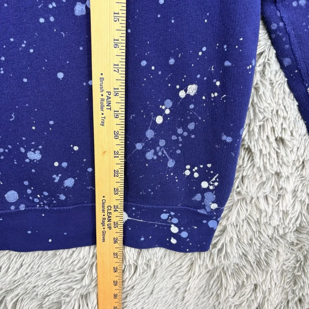 Polo Ralph Lauren Sweatshirt Mens Small Crewneck Paint Splatter Navy Blue Rare